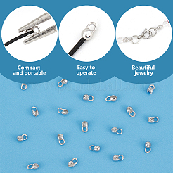 925 Sterling Silver Bead Tips with Suede Fabric Square Silver Polishing Cloth&nbsp;FIND-BC0013-10A