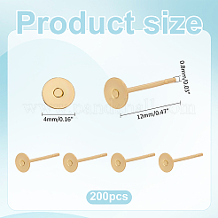 200Pcs 304 Stainless Steel Stud Earring Findings&nbsp;STAS-ME0001-49