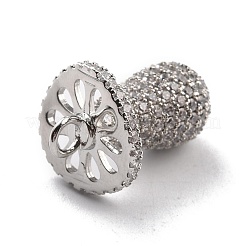 Brass Micro Pave Clear Cubic Zirconia Pendants&nbsp;KK-M222-06P