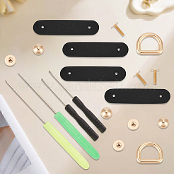 2Pcs PU Leather Suspension Clasps with Alloy D Rings&nbsp;AJEW-CL0004-98A