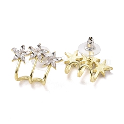 Crystal Rhinestone Triple Trees Stud Earrings&nbsp;LS-EJEW-C006-05