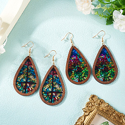 2Pairs 2 Colors Acrylic Dangle Earrings for Women&nbsp;EJEW-TA0001-53B