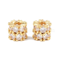 Brass Micro Pave Clear Cubic Zirconia Beads&nbsp;KK-CBA78C7-12G