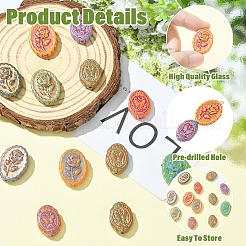 12Pcs 2 Styles Painted Glass Beads&nbsp;GL-YW9D8D-01