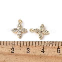 Brass Micro Pave Clear Cubic Zirconia Pendants&nbsp;KK-Q031-31G-01