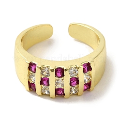 Rack Plating Brass Micro Pave Cubic Zirconia Cuff Rings&nbsp;RJEW-H228-13G-01