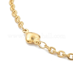 PVD Vacuum Plating 304 Stainless Steel Heart Link Chain Necklaces&nbsp;NJEW-I248-18G