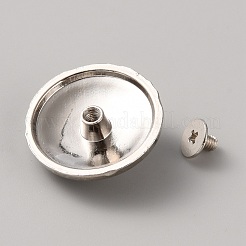 Flat Round with Flower Alloy Coin Screwback Rivets&nbsp;FIND-TAC0016-32A