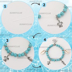 DIY Ocean Theme Bracelet Making Kit&nbsp;DIY-SC0023-57