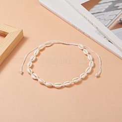Natural Cowrie Shell & Synthetic Turquoise Braided Beaded Necklace for Women&nbsp;NJEW-JN04253-01