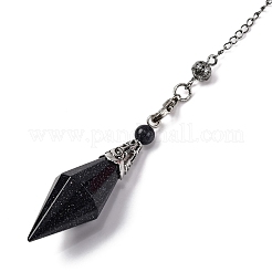 Natural & Synthetic Gemstone Rhombus Faceted Poined Dowsing Pendulums&nbsp;G-Q184-05AS