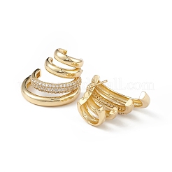 Clear Cubic Zirconia Multi Huggie Illusion Stud Earrings&nbsp;EJEW-L234-073P