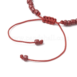 4Pcs Cross Glass Seed Beads with Natural Wood Beads & Red Jasper Beads & Magnesite Beads & Howlite Round Beads Braided Bead Bracelets for Women&nbsp;BJEW-JB11898