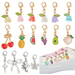 23Pcs 16 Styles Alloy Acrylic Pendant Decorations&nbsp;HJEW-WR0001-23
