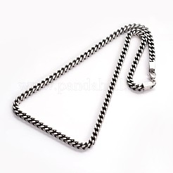 Tarnish Resistant Trendy 304 Stainless Steel Curb Chain Necklace&nbsp;NJEW-N0031-09