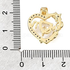 Mother's Day Brass Micro Pave Cubic Zirconia Pendants&nbsp;KK-E802-37G-F