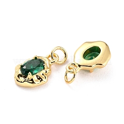 Brass Micro Pave Cubic Zirconia Pendant&nbsp;ZIRC-P089-19G-G