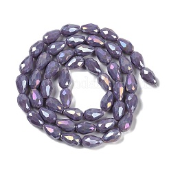 Opaque Solid Color Electroplate Glass Beads Strands&nbsp;EGLA-N013-P6mm-B09