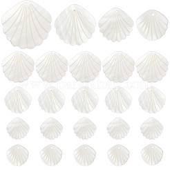 24Pcs 4 Styles Natural Freshwater Shell Carved Pendants&nbsp;BSHE-PH0001-48