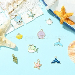 10Pcs 10 Styles Alloy Enamel Pendants&nbsp;ENAM-YW0006-64