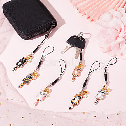 Cat & Flower Alloy Enamel Pendant Decoration&nbsp;HJEW-AB00477