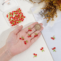 40Pcs Cherry Glass Pendants&nbsp;FIND-BBC0004-45