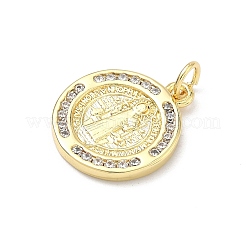 Brass Micro Pave Cubic Zirconia Pendants&nbsp;KK-P345-59B-G