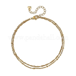 304 Stainless Steel Singapore & Satellite Chain Double Layers Anklets for Women&nbsp;AJEW-AN00867