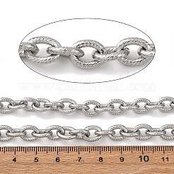 304 Stainless Steel Textured Cable Chains&nbsp;CHS-K023-06P