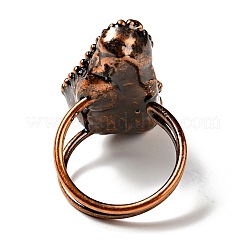 Natural Tektite Geometry Chunky Open Cuff Ring&nbsp;G-D468-37R
