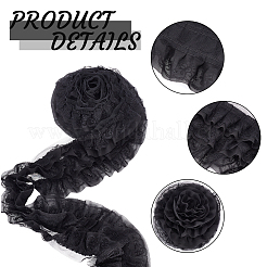 3-Layer Pleated Chiffon Flower Lace Trim&nbsp;OCOR-BC0002-04B