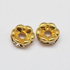 Flower Brass Crystal Rhinestone Bead Spacers&nbsp;RB-D302-G