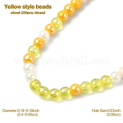 Transperant Electroplate Glass Beads Strands&nbsp;GLAA-YW0003-21