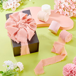4 Rolls 4 Colors Frayed Polyester Ribbon&nbsp;OCOR-TA0002-87B