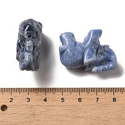 Natural Sodalite Carved Elephant Beads&nbsp;G-Z053-01
