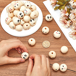 Wood European Beads&nbsp;WOOD-GF0002-24B
