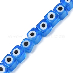 Handmade Evil Eye Lampwork Beads Strands&nbsp;LAMP-G166-16E
