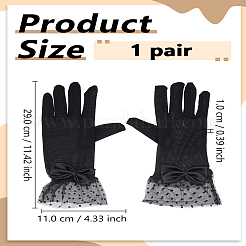 1 Pair Polyester Wedding Bride's Lace Gloves&nbsp;AJEW-LP0003-35A