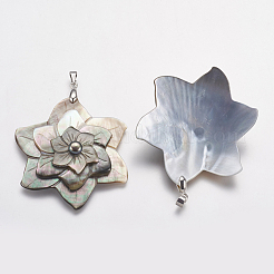 Black Lip Shell Pendants&nbsp;SSHEL-K022-06P