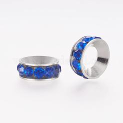 Brass Spacer Beads with Grade A Rhinestone&nbsp;RB-K050-9mm-B01