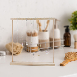 Rectangle Wooden Necklace Organizer Display Stands&nbsp;NDIS-WH0010-36B