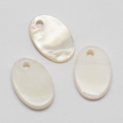 Oval Freshwater Shell Charms&nbsp;SHEL-M005-32
