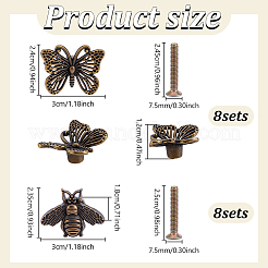 16 Sets 2 Styles Tibetan Style Alloy Drawer Cabinet Door Holder&nbsp;AJEW-GA0010-55