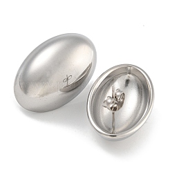 304 Stainless Steel Oval Stud Earrings for Women&nbsp;EJEW-U022-08P