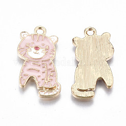 Light Gold Plated Alloy Enamel Pendants&nbsp;ENAM-T009-71B-RS