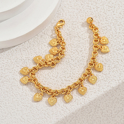 Exquisite Brass Heart Charm Bracelets&nbsp;EN2397