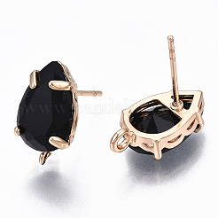 Brass Stud Earring Findings&nbsp;KK-S365-005-B01