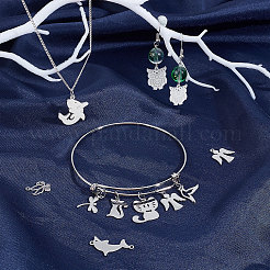 22Pcs 11 Style 201 Stainless Steel Charms&nbsp;STAS-UN0023-63