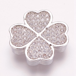 Brass Micro Pave Cubic Zirconia Beads&nbsp;ZIRC-E119-81