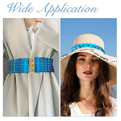 Polyester with Paillette Lace Trim Ribbon&nbsp;OCOR-WH0101-90C